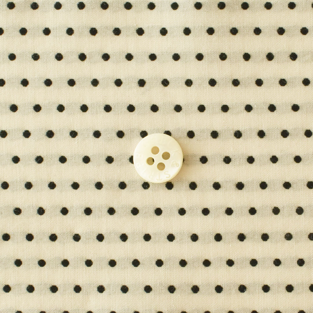 ジャカード織りのコットン ドット　アイボリー