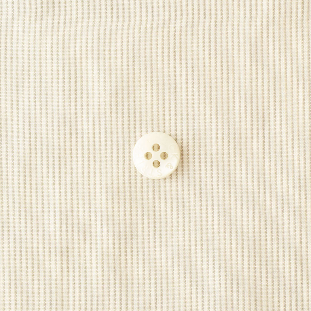 (特価3mカット)幅広コットンローンストライプ　ベージュ系