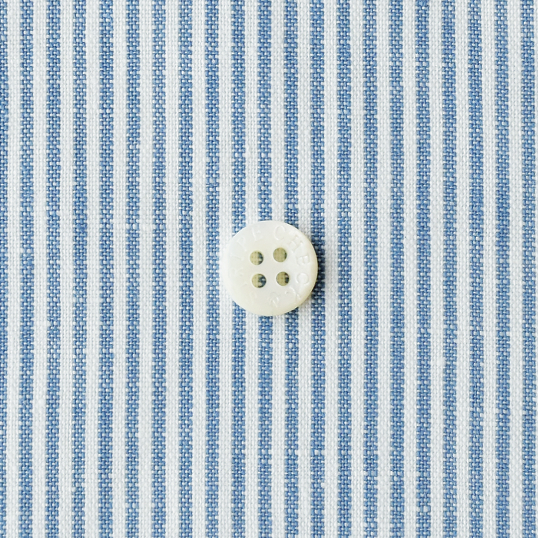 CHECK&STRIPEオリジナルhalf linen tiny stripe　chic blue