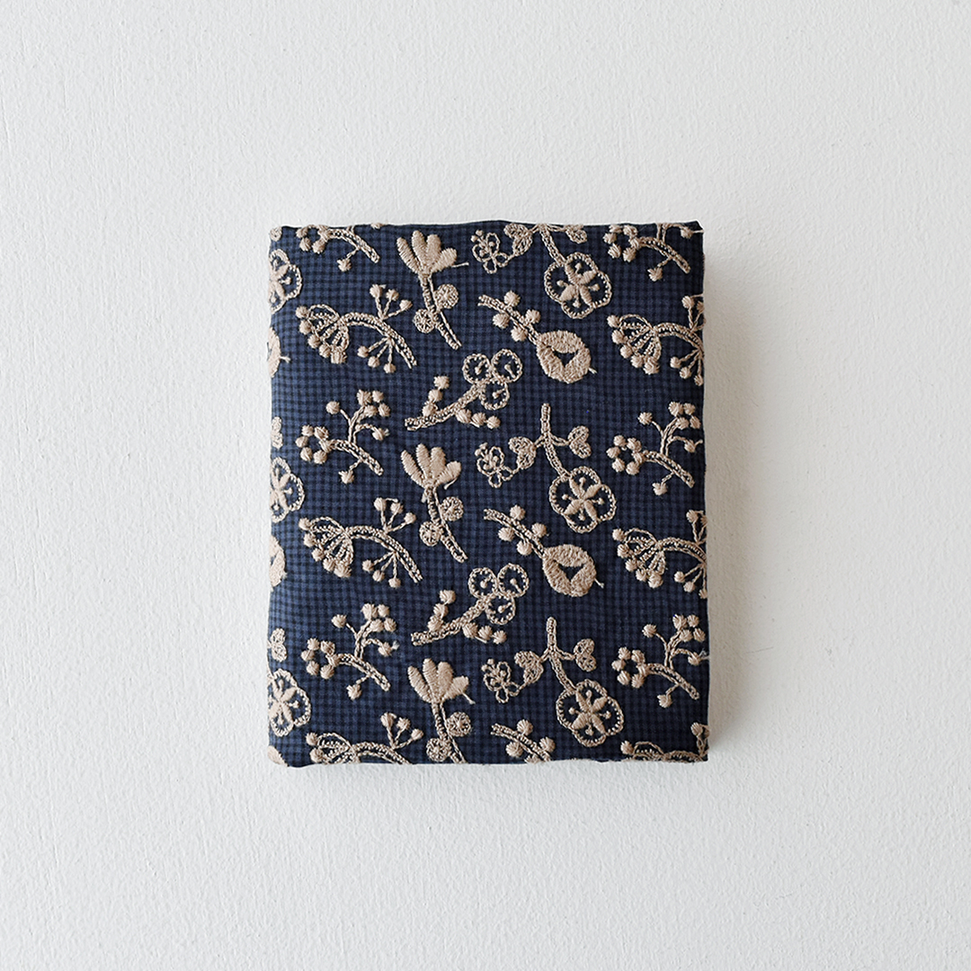 field of flower カットクロス　check navy black