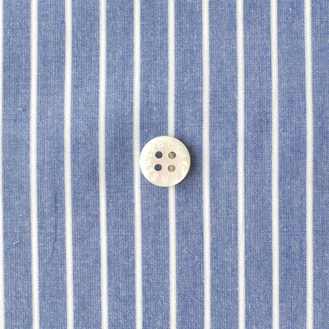 幅広コットンタイプライター先染めストライプ　ブルー系