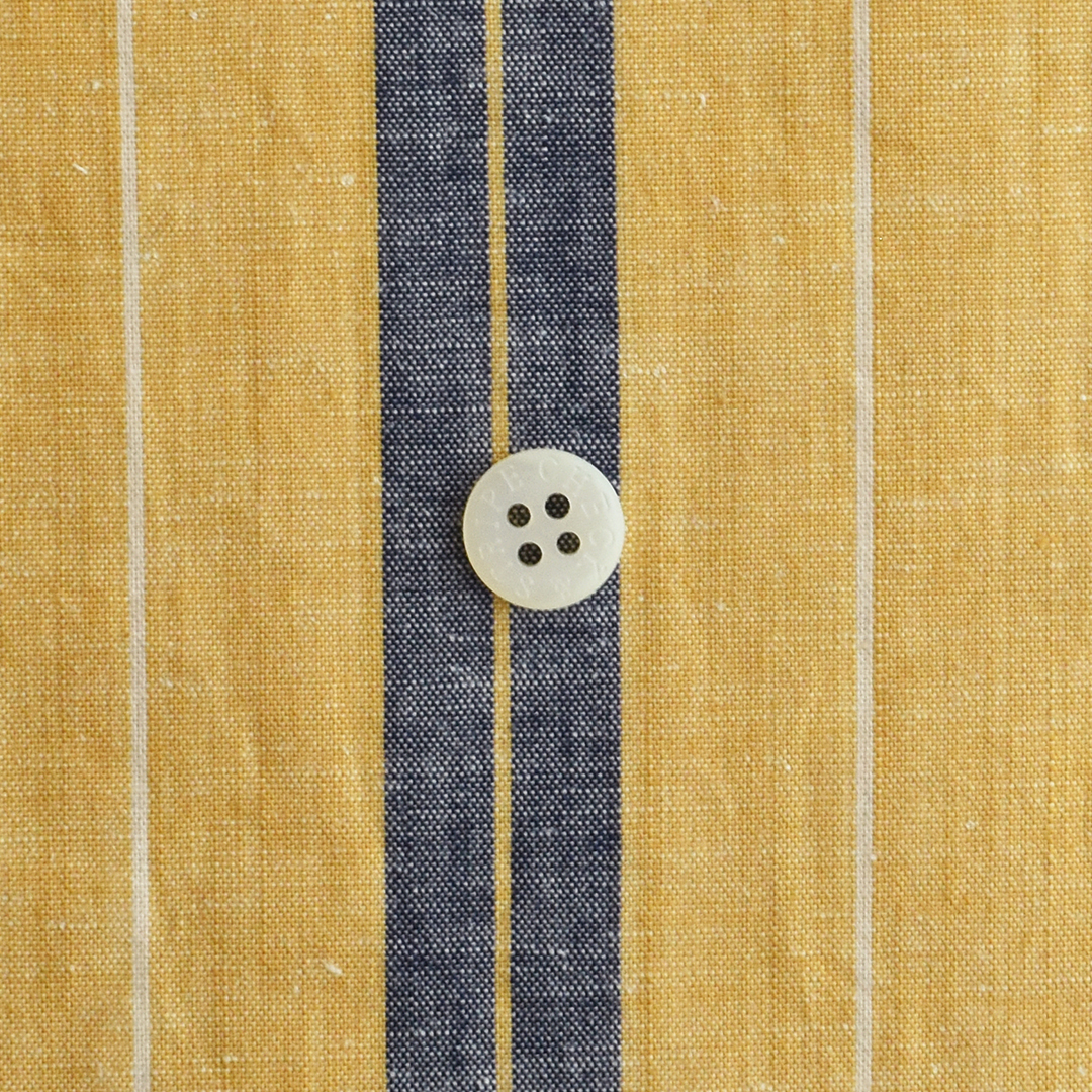 コットンリネンストライプ　ベージュ×ネイビー系