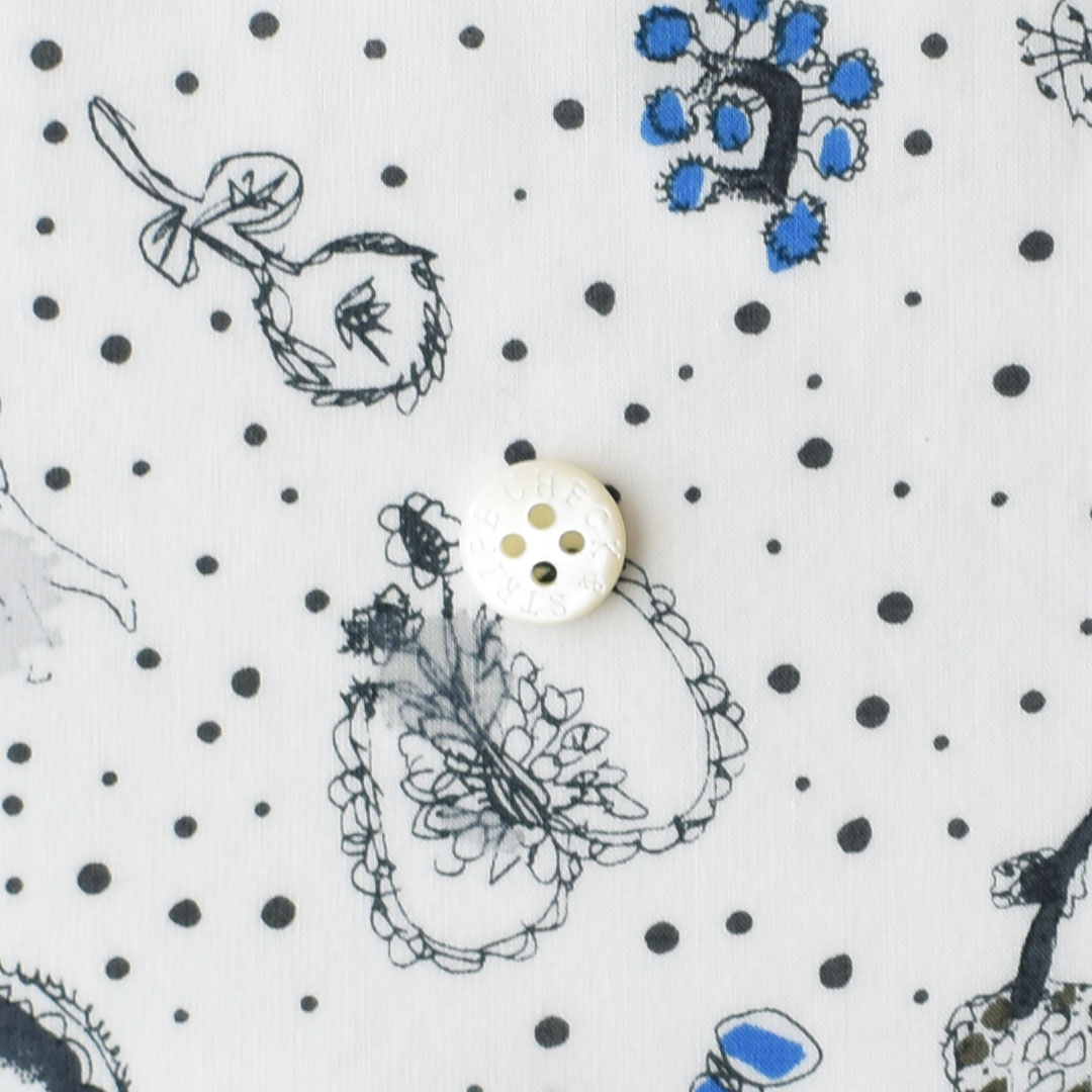 リバティプリント　Memories of Rain 10AT(ブラック・ブルー系)