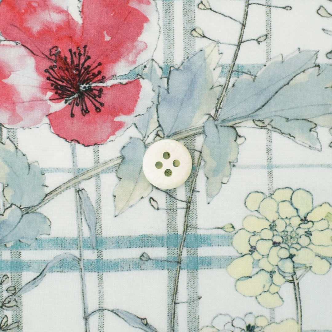 リバティプリント　Irma's Garden VE(ブルーグリーン系)