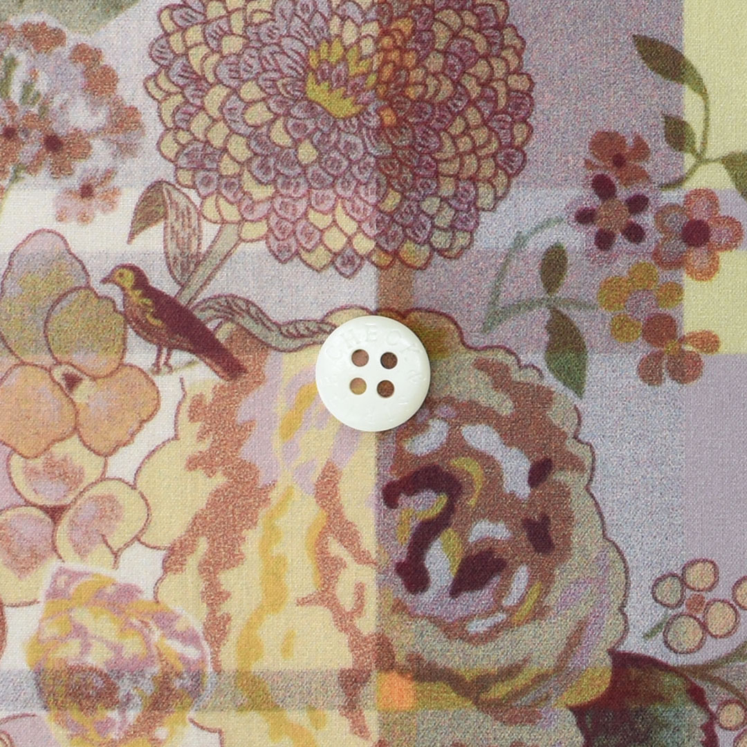 リバティプリント　Childhood Collage YE(セピア・ラベンダー系)