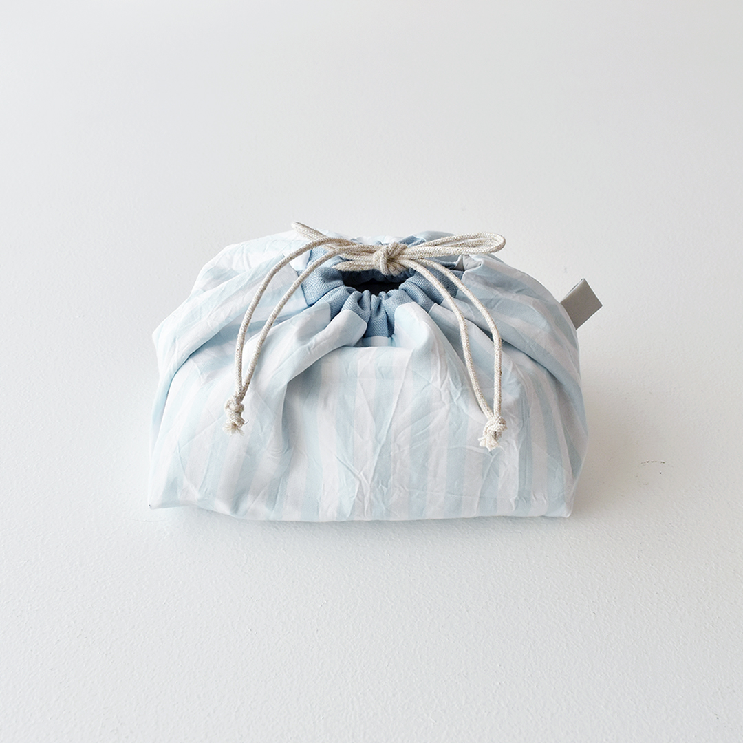 西山眞砂子さんデザイン お弁当巾着のキット　ペパーミントブルー