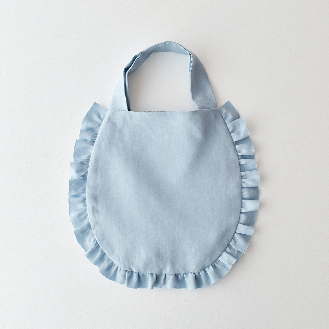 フリルのドロップ型お出かけバッグのキット　ライトブルー