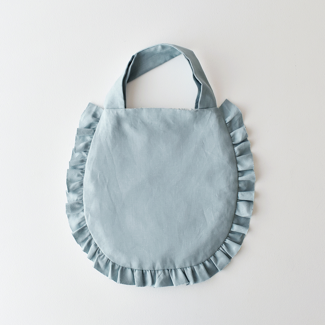 フリルのドロップ型お出かけバッグのキット　スモークブルーグレー