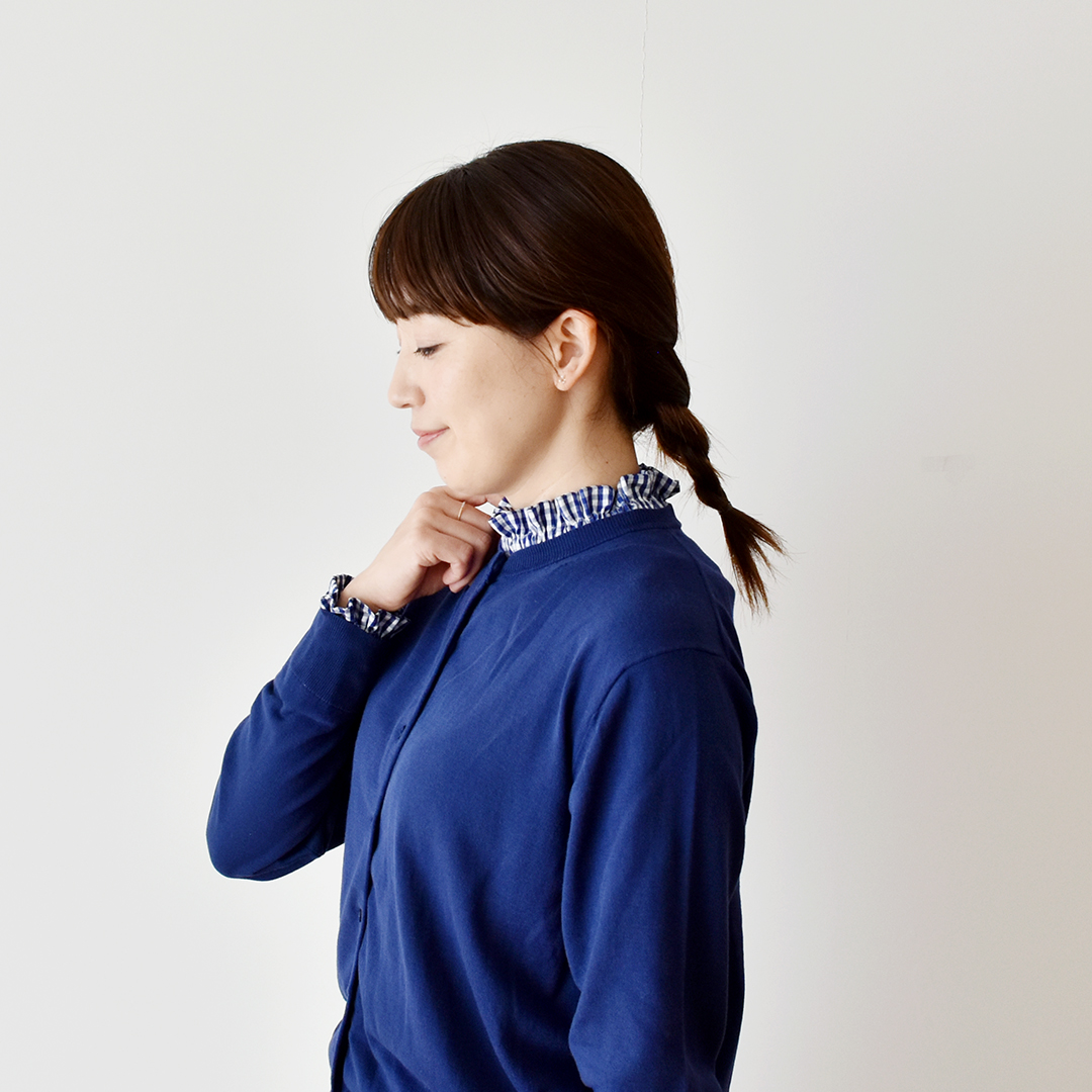 つけ衿、つけ袖のキット　ブルー×ホワイト