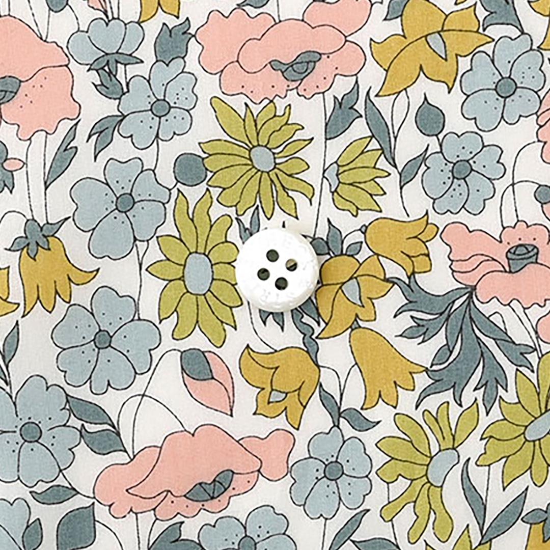 リバティプリント　Poppy&Daisy　HE(ピンク・グリーン・マスタード系)