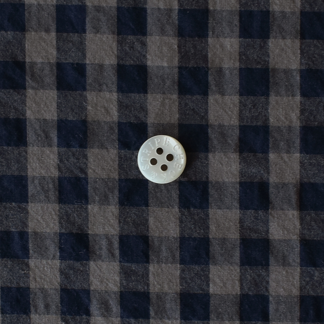 (数量限定トライアル特別20%オフ価格)C&Sコットンパピエ ギンガムチェック(レシピ付き)　ネイビー×ミルクココア(7mm幅)(新色)