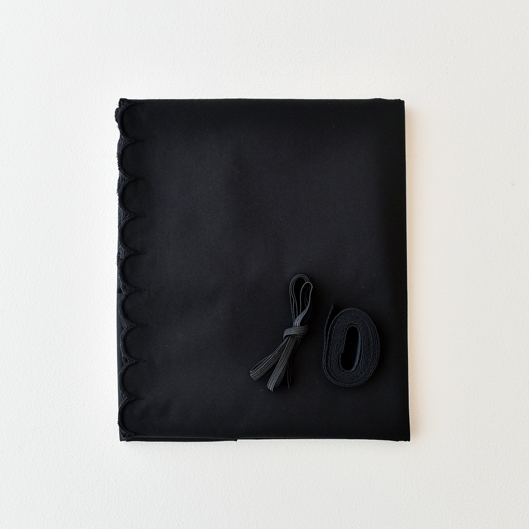 ギャザーエプロンのセット　ブラック