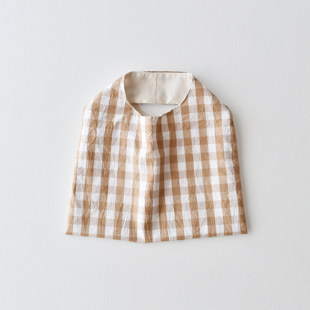 石川ゆみさんデザイン ギンガムチェックのバッグのキット　カフェオレ