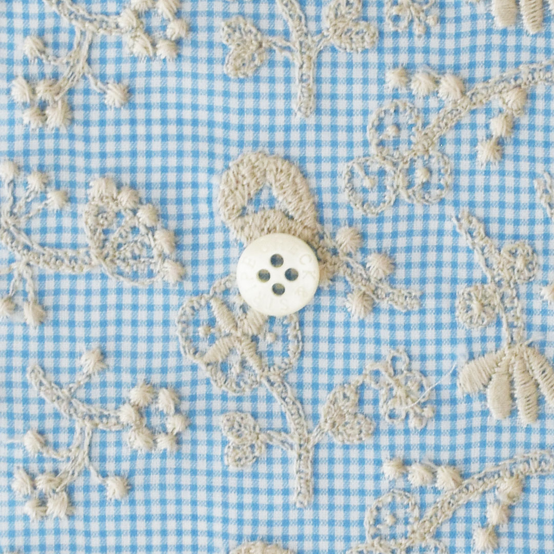 field of flower　check light blue