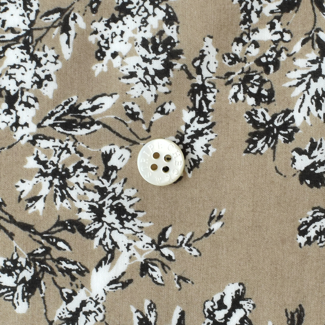 コットンタイプライター 花柄　ブラウン系