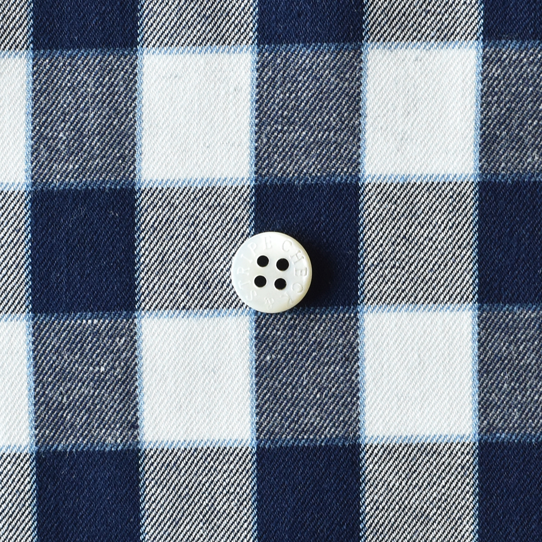 (特価)先染めハイカウントツイルチェック　ネイビー×ホワイト