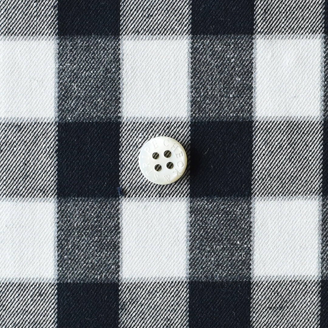 (特価)先染めハイカウントツイルチェック　ブラック×ホワイト