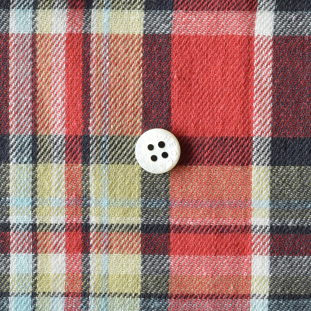 (特価)やわらかコットンリネンチェック　レッド×ネイビー系