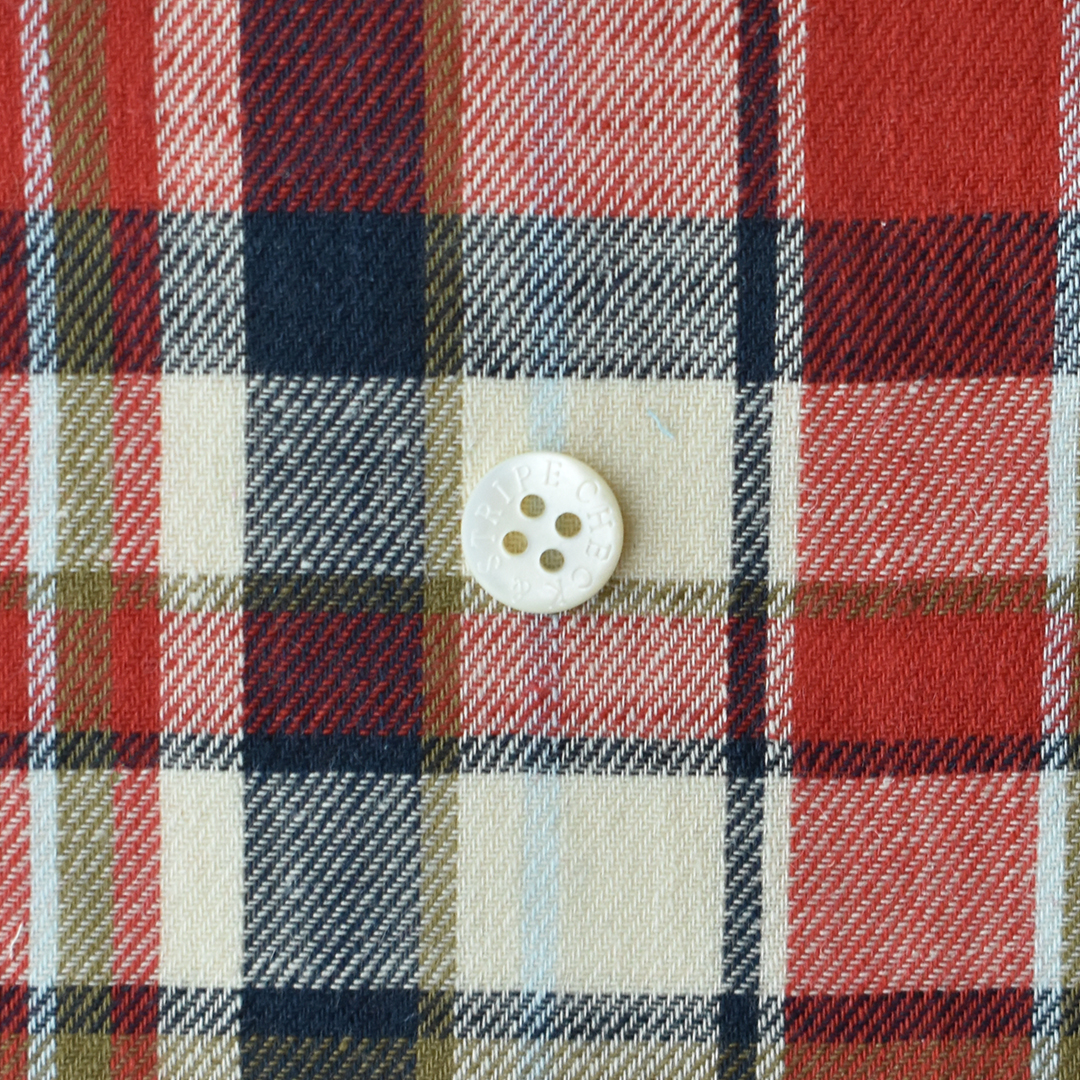 (特価)やわらかコットンリネンのツイルチェック　レッド系