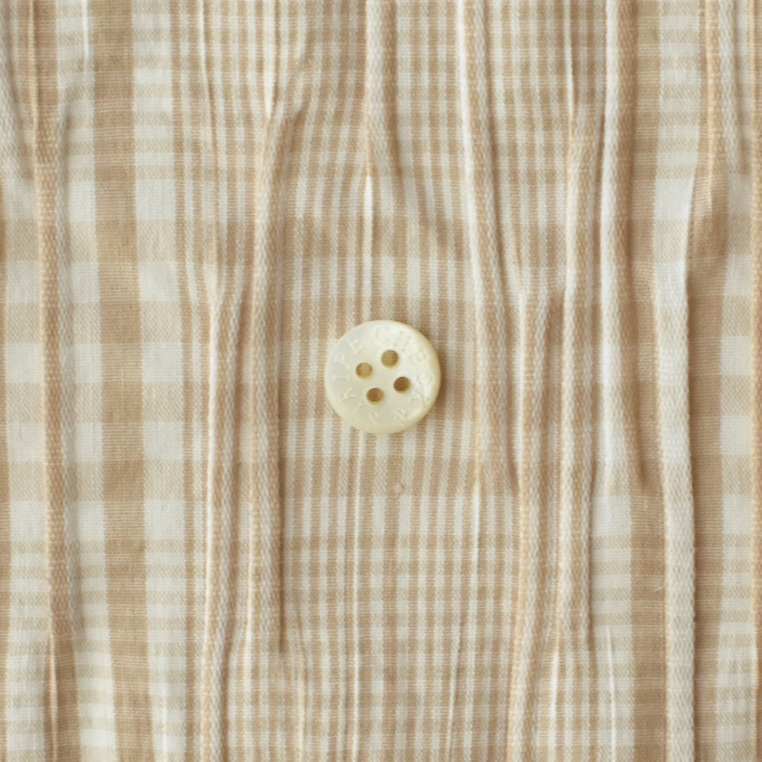 タックドビー織りの先染めチェック　オフホワイト×ベージュ