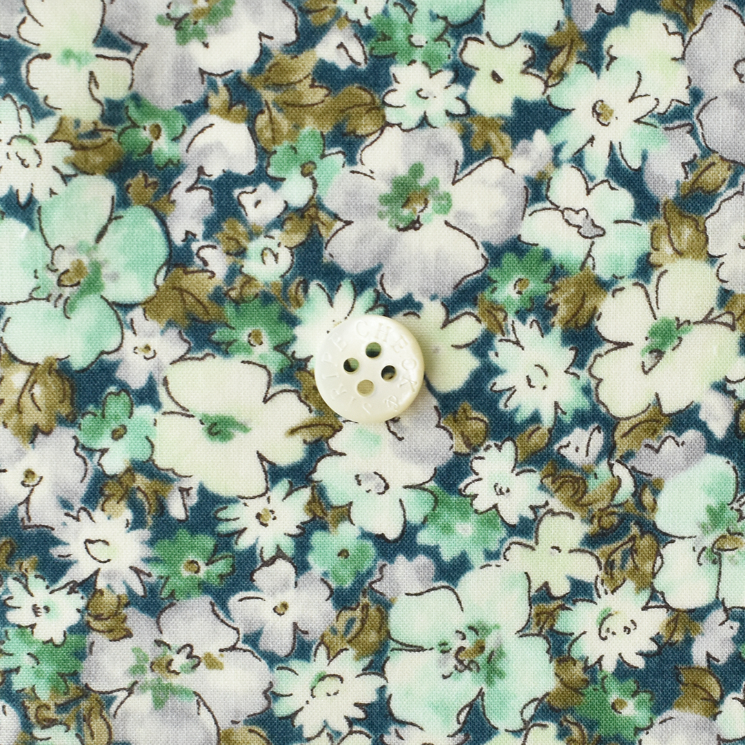 コットンローン小花柄プリント 　グリーン系