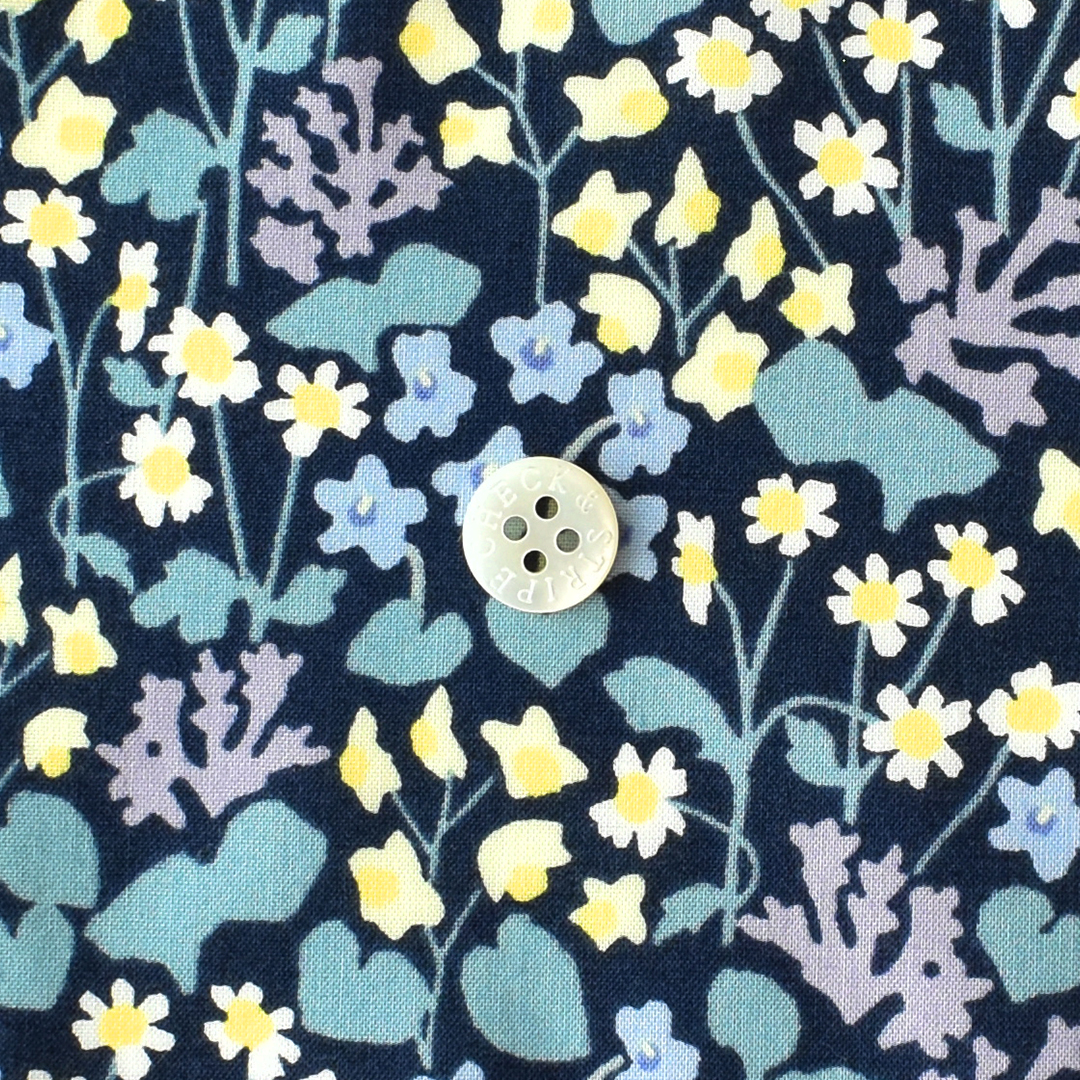 Garden オーガニックコットンローン　1C(ネイビー×バイオレット)