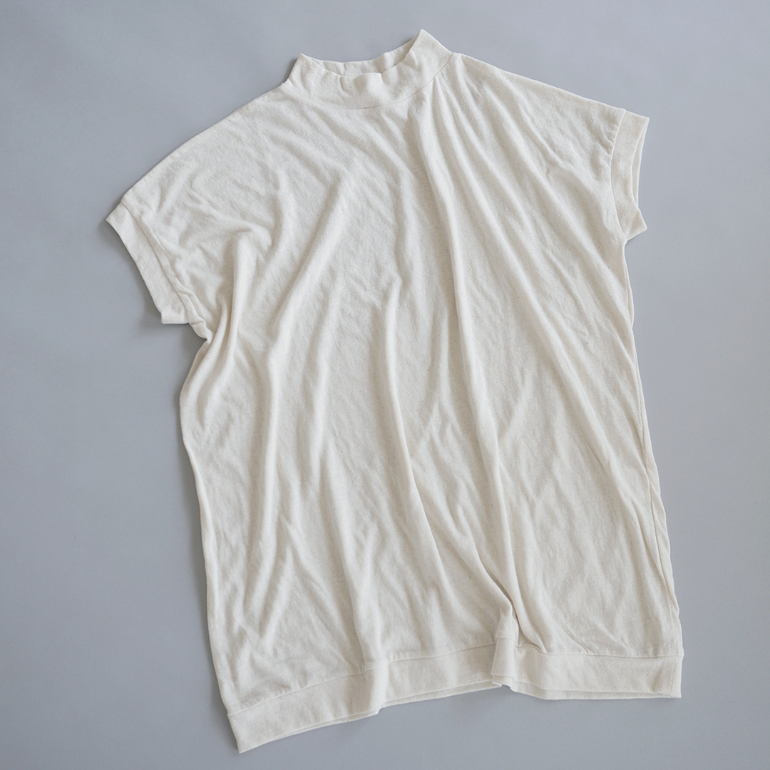 SARAXJIJI ラフィーガーゼルースハイネックTEE　OFF WHITE S