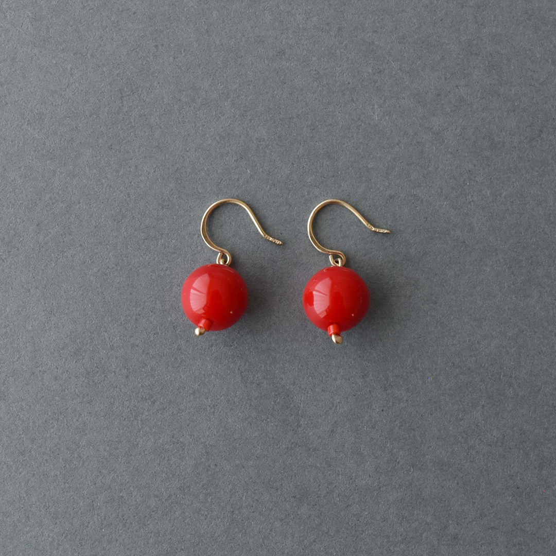 Toile×CHECK&STRIPE Dead Stock Red Round Beads Hook