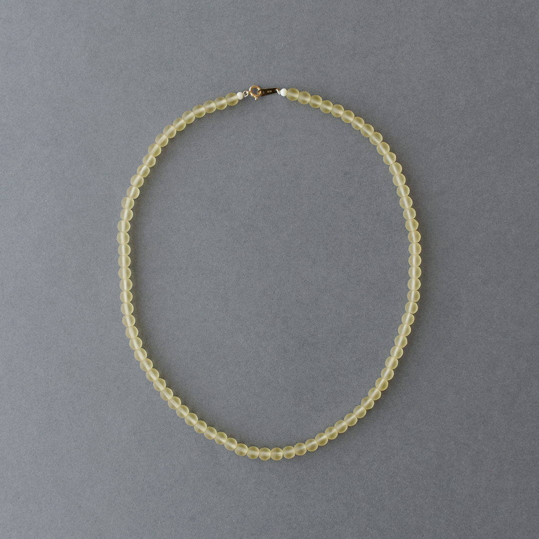 Toile×CHECK&STRIPE Dead Stock Yellow Round Glass Beads Necklace
