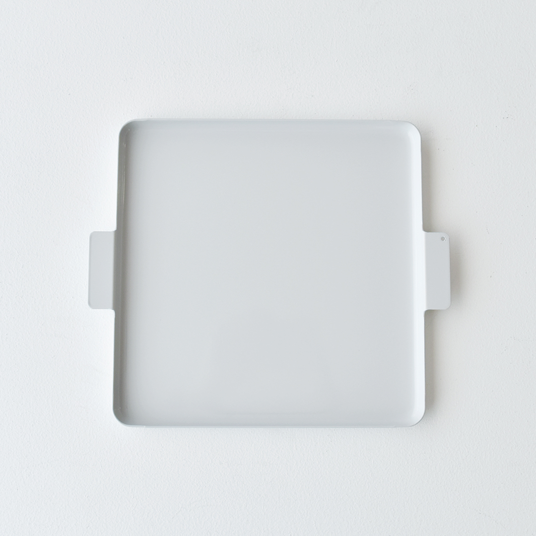 yumiko iihoshi porcelain ’Colored' aluminum tray square　dove white