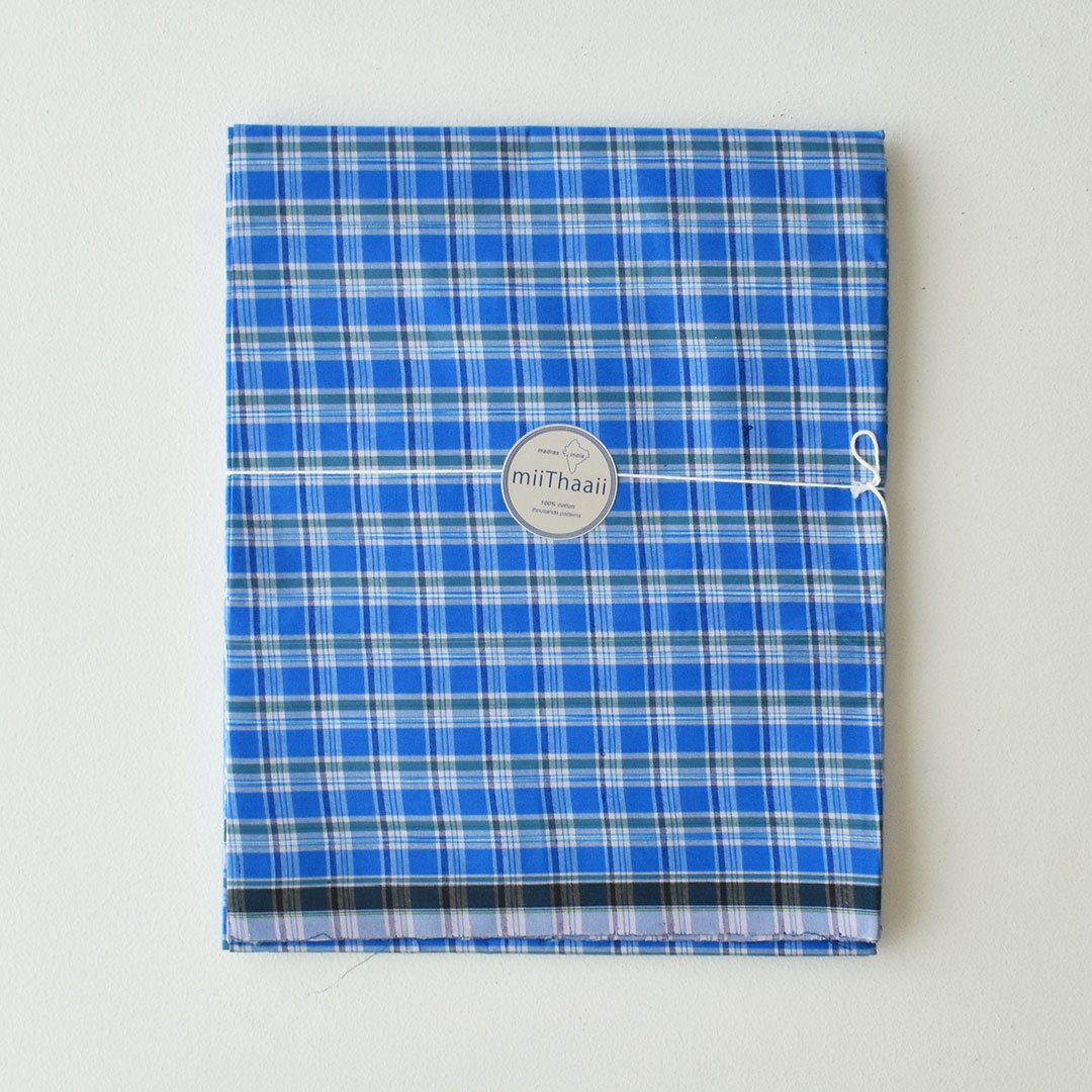 fog linen work ルンギファブリック　ブルー×グリーン系
