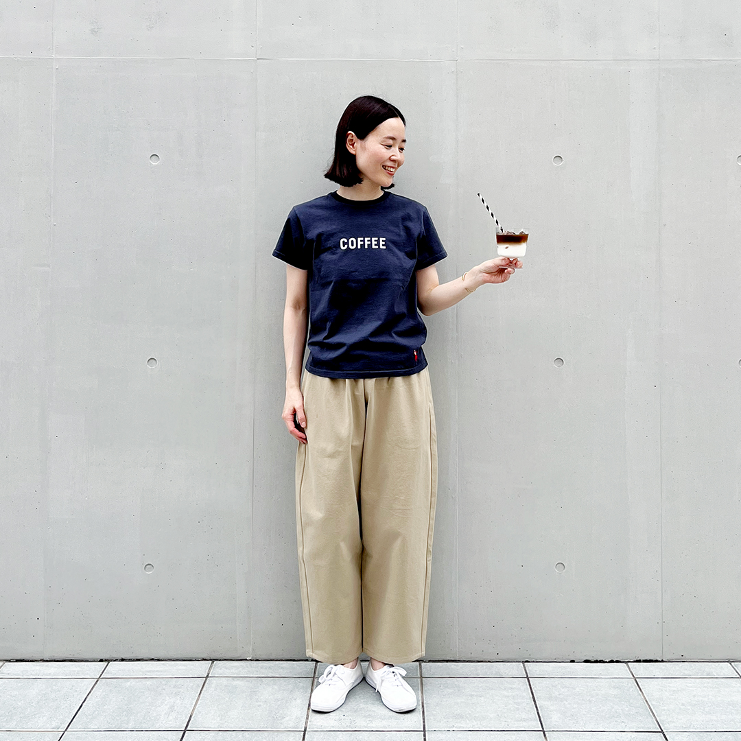 シンプルテーパードパンツ　ボーイフレンドチノクロス ベージュ
