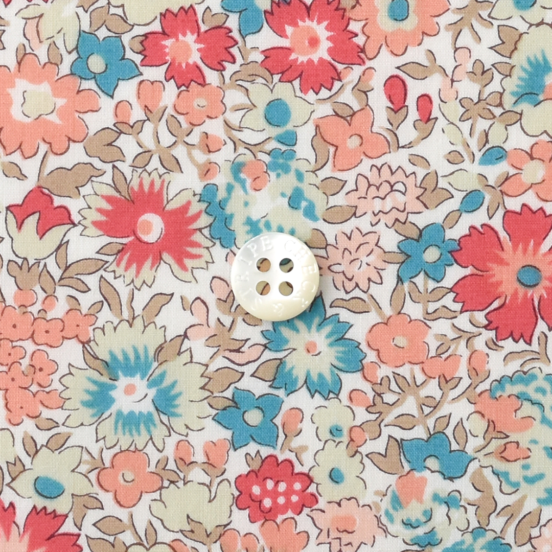 リバティプリント　Dora ◎J21D(ブルー・オレンジ系)