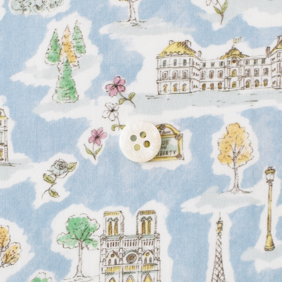 リバティプリント　Paris Postcard 25AU(ライトブルー系)