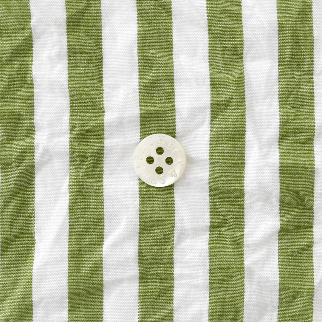 (数量限定トライアル特別20%オフ価格)C&Sオリジナルsunny days stripe　エバーグリーン×ホワイト(7mm幅)