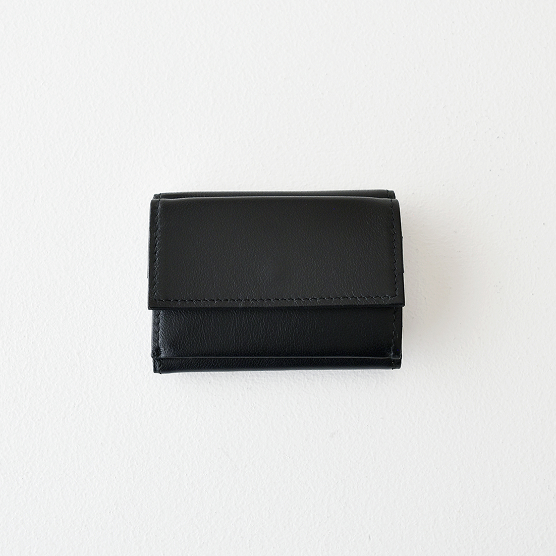 CHECK＆STRIPE / Tirone MINERVA 三つ折りコンパクト財布 NERO(ブラック)