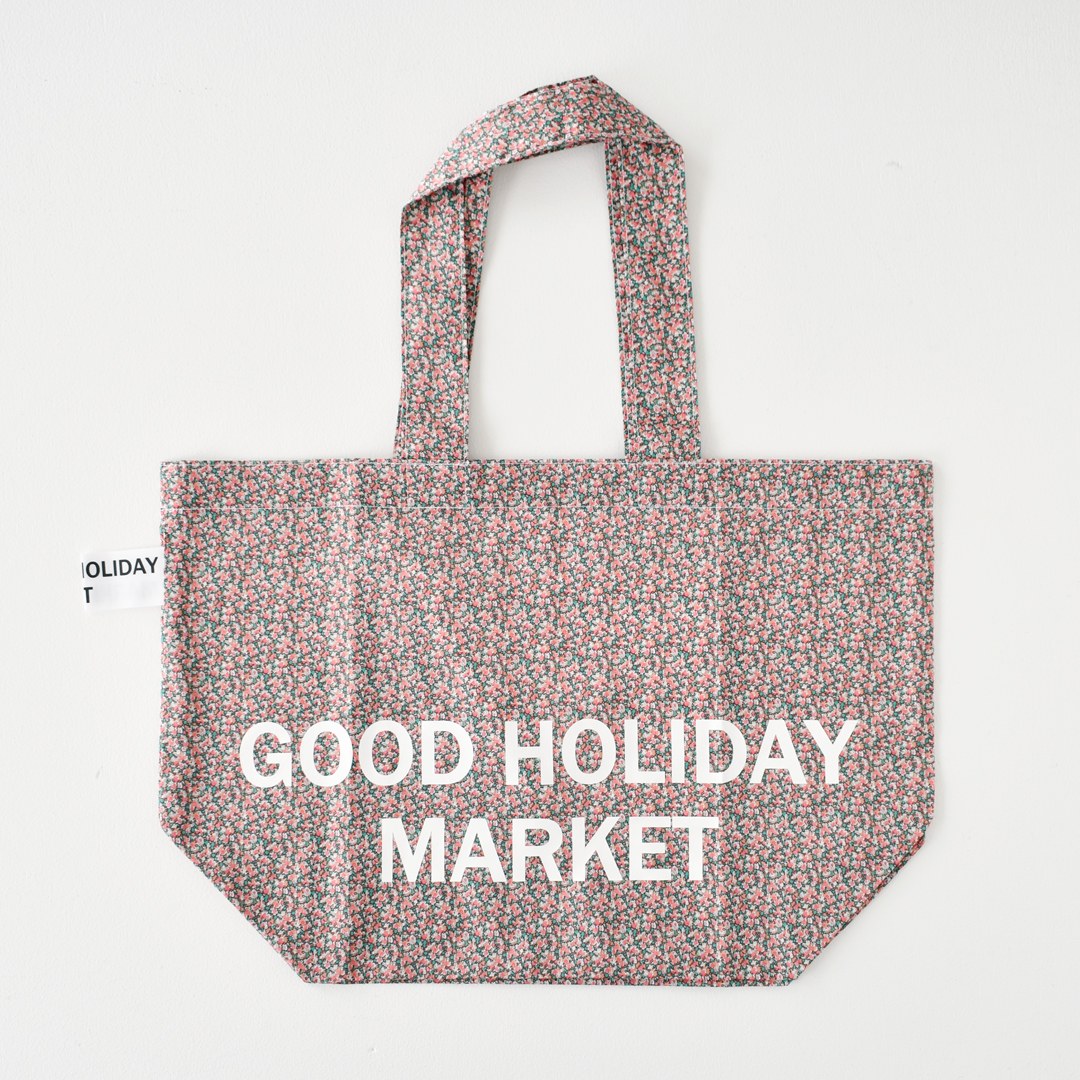 GOOD HOLIDAY MARKET × CHECK&STRIPE リバティプリントのトートバッグ　ピンク（Pepper BE）