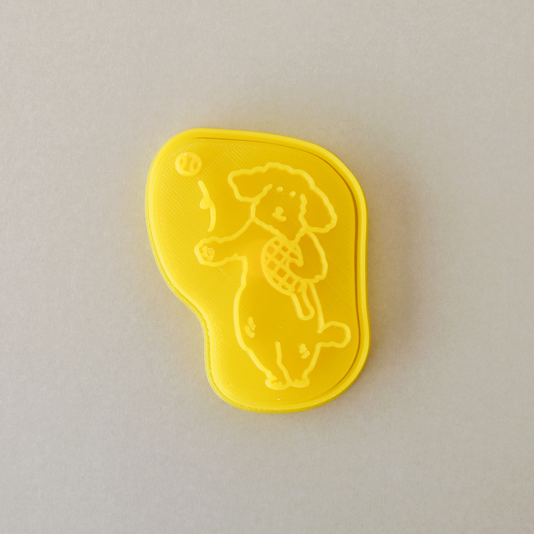 雑貨ビアンカ×トラネコボンボン クッキー型2023　クルちゃんテニス（黄色）