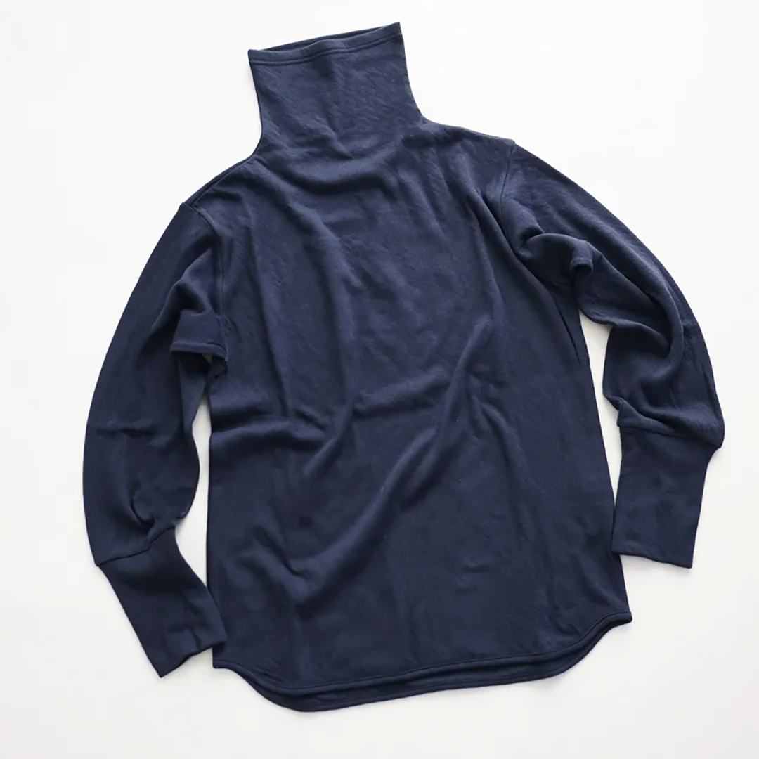SARAXJIJI  コットン天竺Wフェイス Cotton H neck K02 - WIDE　NAVY 2