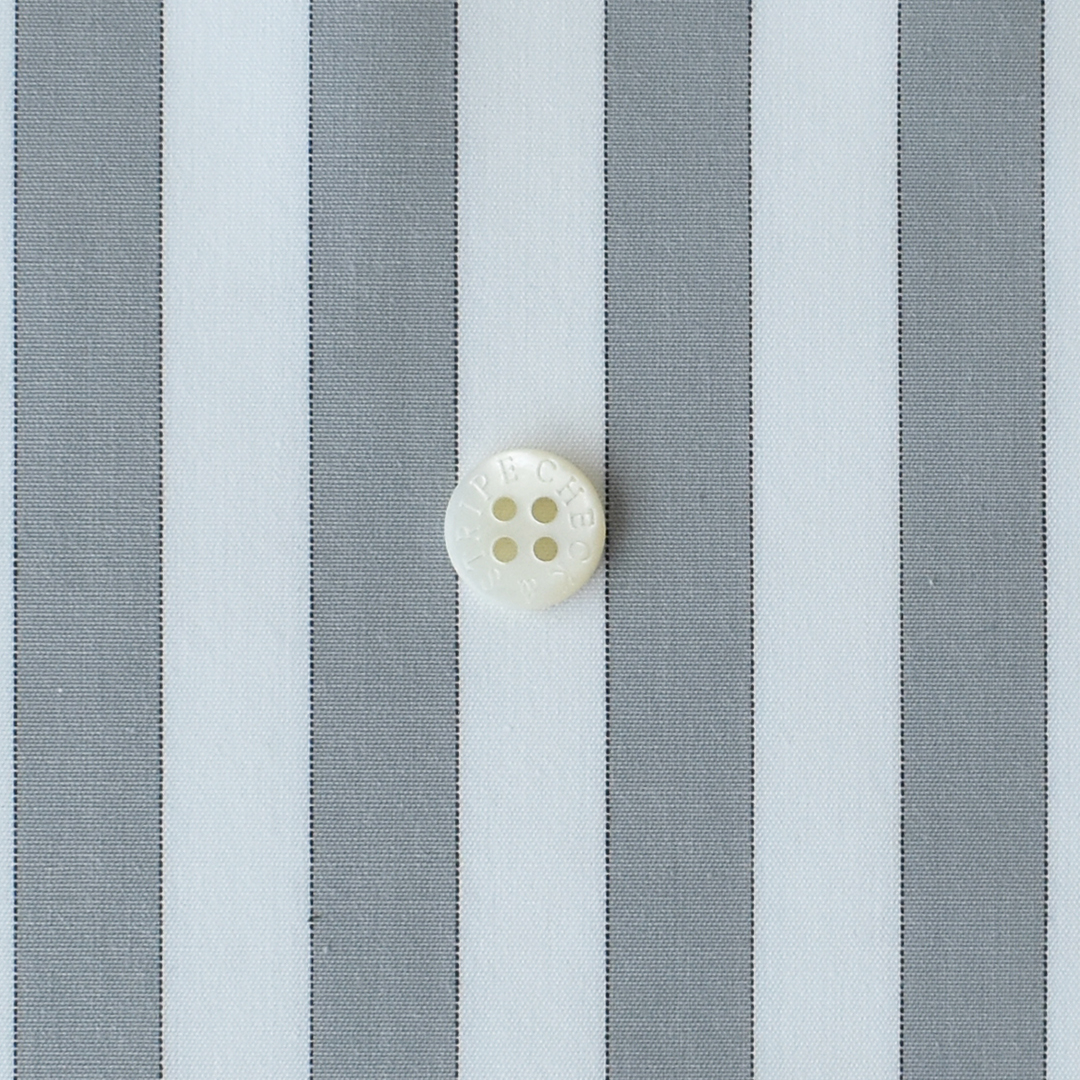 さらりとしたコットンブロードストライプ　ホワイト×グレー