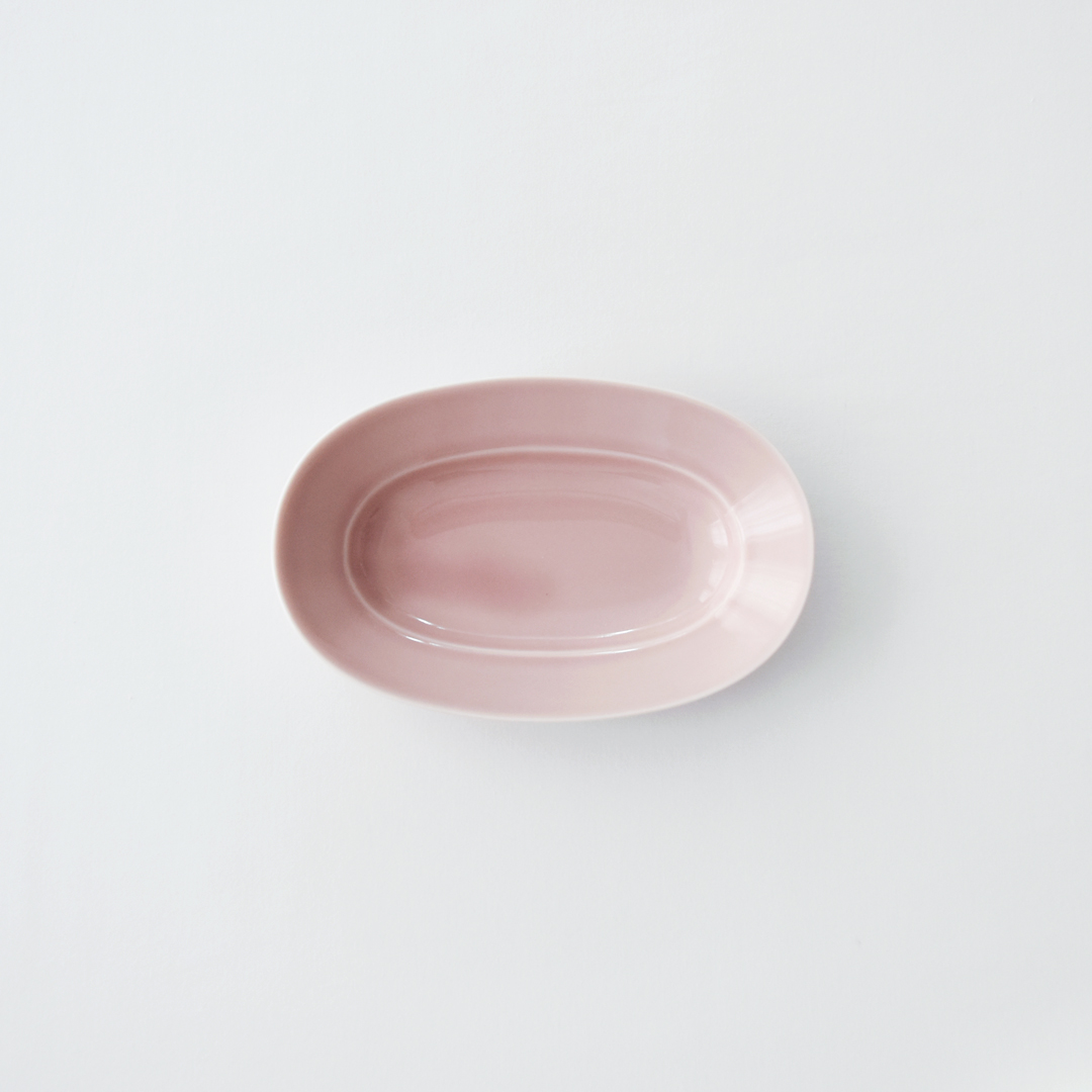 yumiko iihoshi porcelain × CHECK&STRIPE  Oval Plate ミスティピンク　S