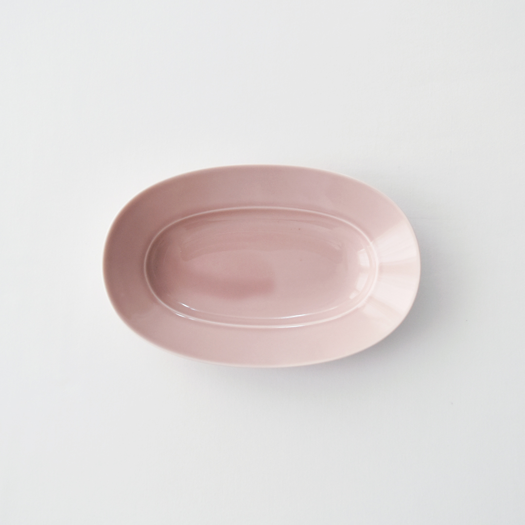 yumiko iihoshi porcelain × CHECK&STRIPE  Oval Plate ミスティピンク　M
