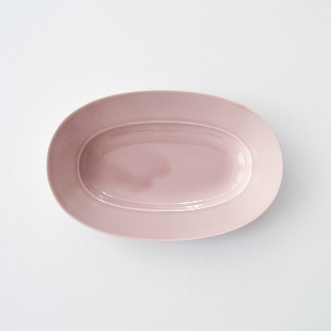 yumiko iihoshi porcelain × CHECK&STRIPE  Oval Plate ミスティピンク　L