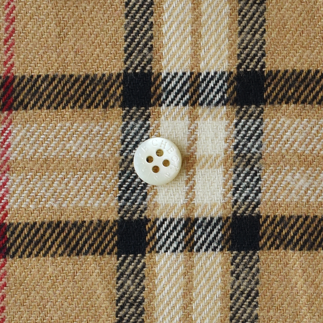 ほどよい厚みのコットンツイルチェック　キャメル系