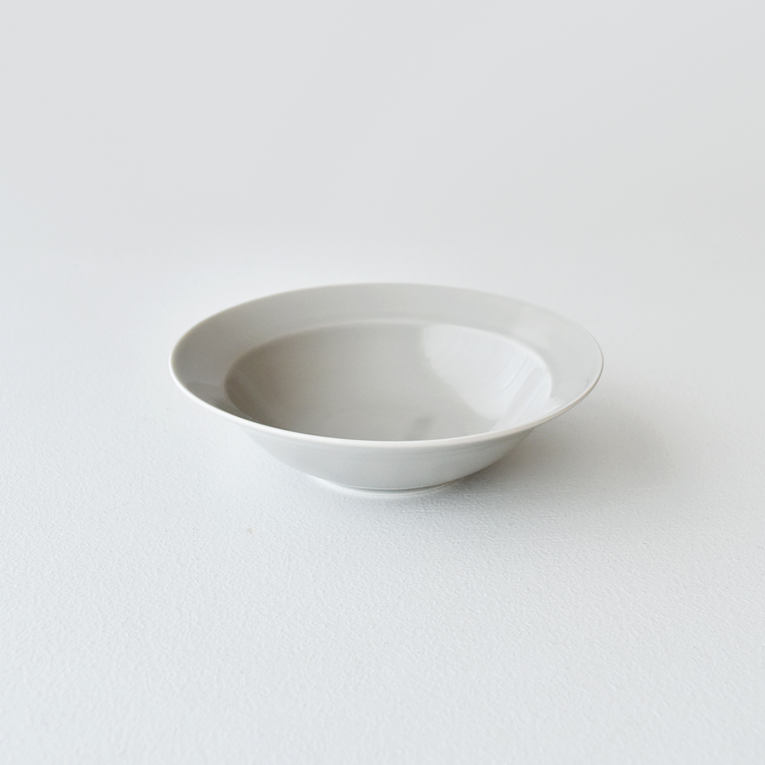 yumiko iihoshi porcelain × CHECK&STRIPE「限定」Soup bowl フラックスグレー　S