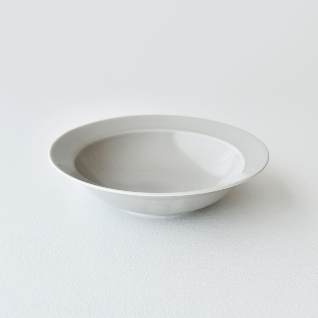 yumiko iihoshi porcelain × CHECK&STRIPE「限定」Soup bowl フラックスグレー　M