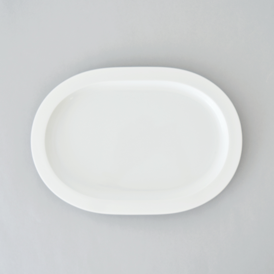 yumiko iihoshi porcelain × CHECK&STRIPE「限定」Oval Flatine アンティークホワイト