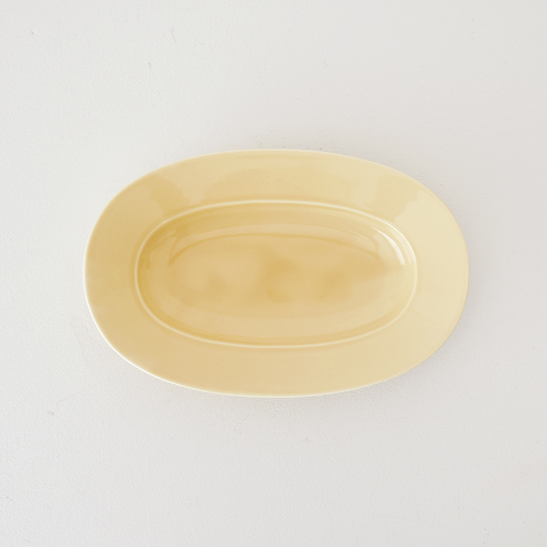 yumiko iihoshi porcelain × CHECK&STRIPE  Oval Plate ハニージンジャー　L