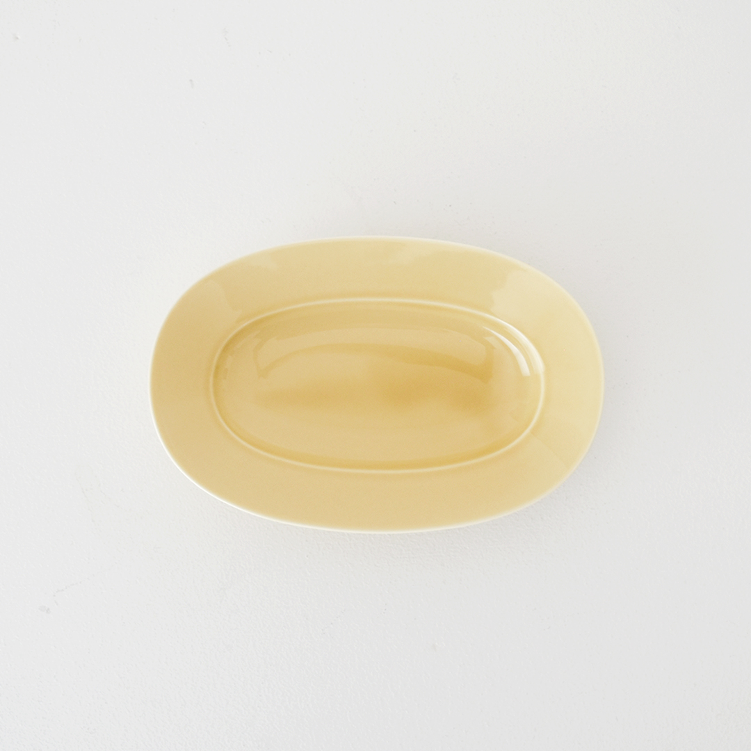 yumiko iihoshi porcelain × CHECK&STRIPE  Oval Plate ハニージンジャー　M