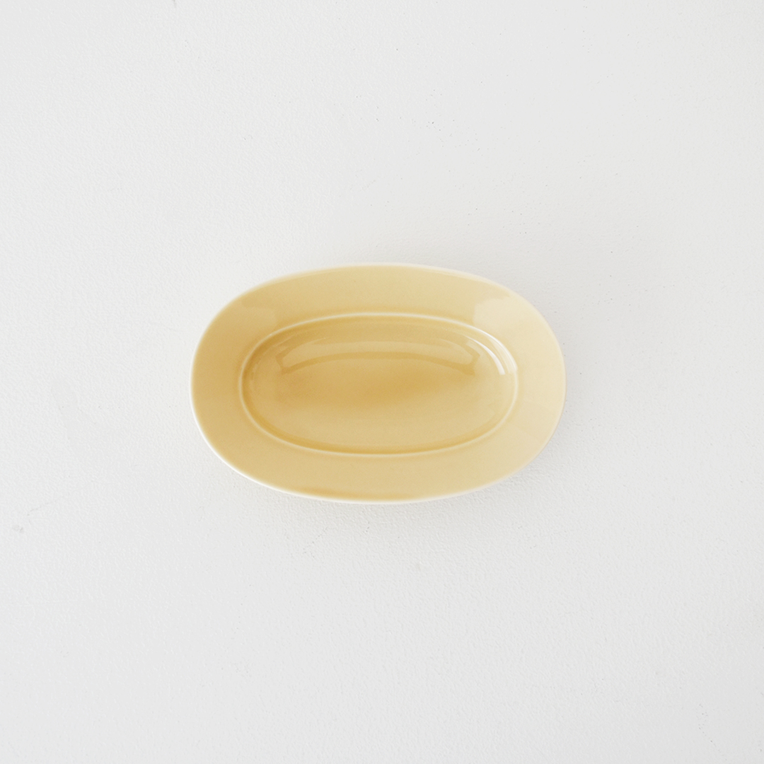yumiko iihoshi porcelain × CHECK&STRIPE  Oval Plate ハニージンジャー　S